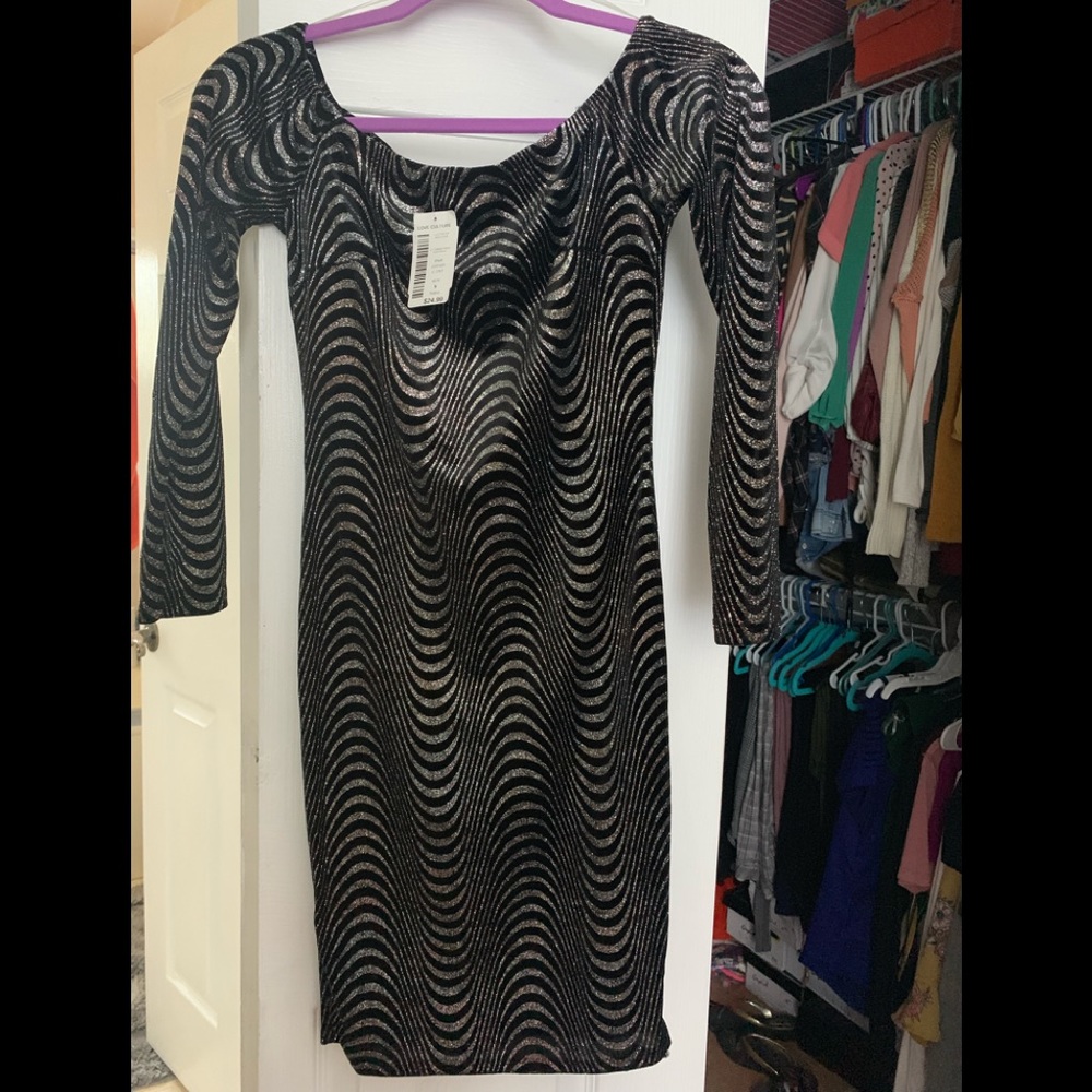 Glitter Off Shoulder Dress
